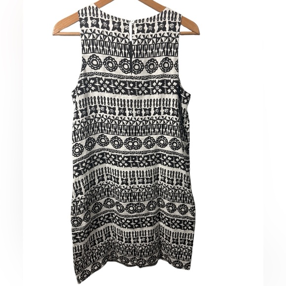 Tommy Bahama Linen Dress Womens Size Small Brown White Aztec Sheath - Picture 2 of 7